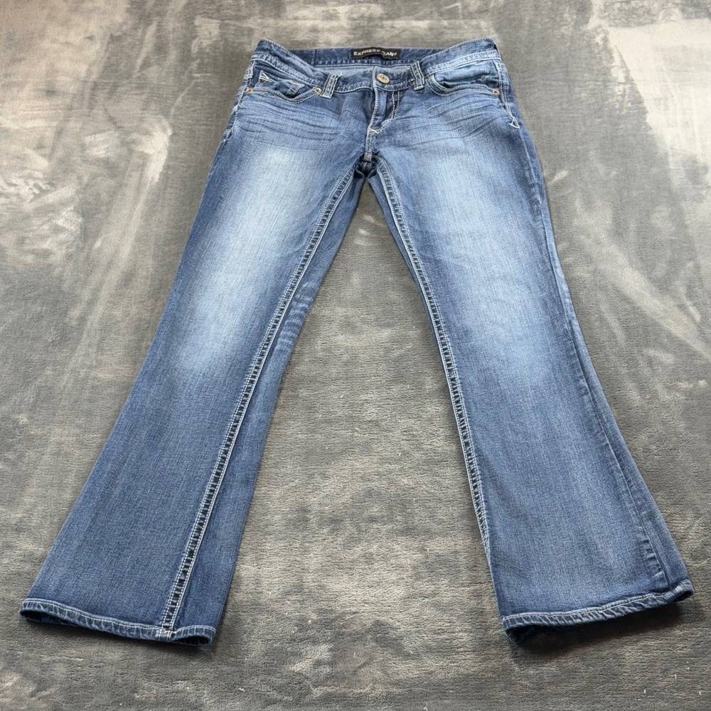 Express Stella Low Rise Bootcut Jeans Medium Wash Denim 4R RN55285